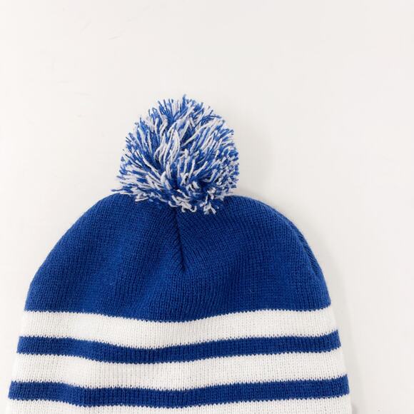 Indianapolis Colts Unisex Beanie Hat Blue White Striped Horseshoe Logo Pom Pom - Picture 4 of 6